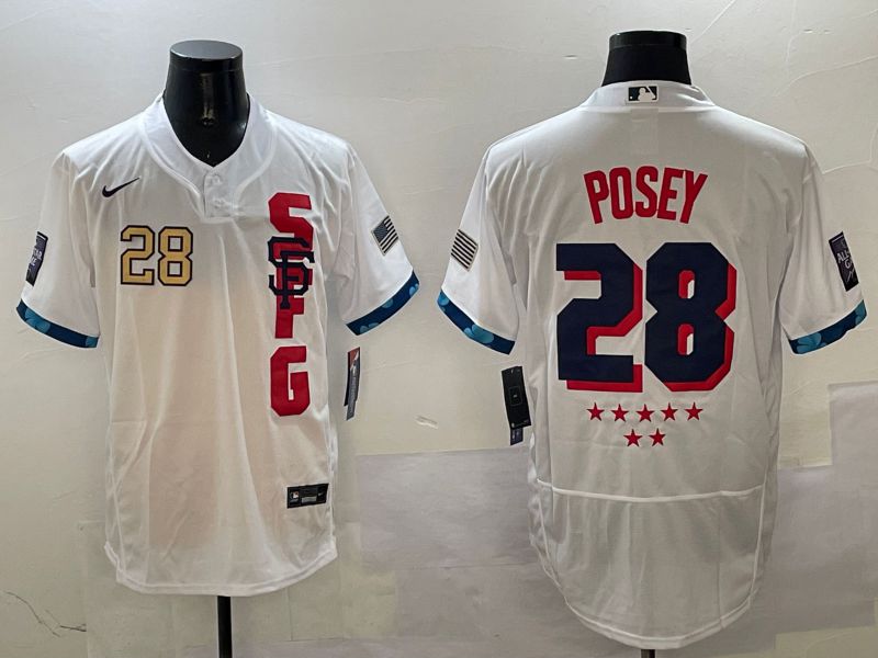 Men San Francisco Giants #28 Posey White All star Elite 2025 Nike MLB Jersey style 1->san francisco giants->MLB Jersey